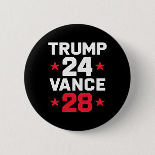 Trump 24 Vance 28 2025 Donald Trump J.d. Vance 202 6 Cm Round Badge