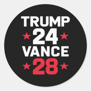 Trump 24 Vance 28 2025 Donald Trump J.d. Vance 202 Classic Round Sticker