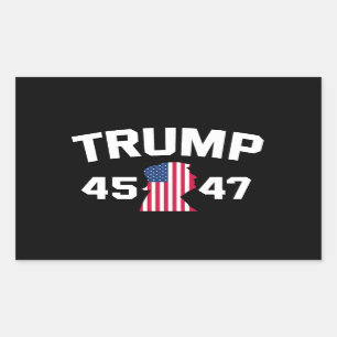 Trump 45 47 2024 President Rectangular Sticker