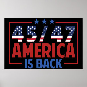 Trump 45-47 America Is Back Poster