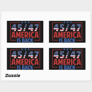 Trump 45-47 America Is Back Rectangular Sticker