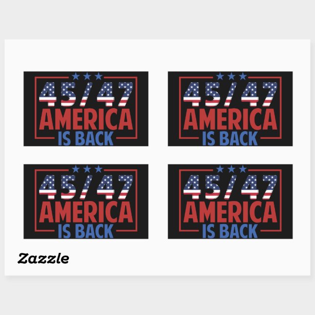 Trump 45-47 America Is Back Rectangular Sticker (Sheet)