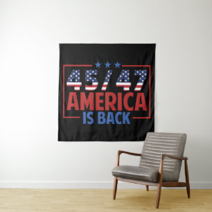 Trump 45-47 America Is Back Tapestry