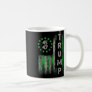 Trump 45 47 American Flag Vintage St. Patricks Day Coffee Mug