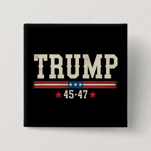 Trump 45 47 American USA Flag Retro Vintage 15 Cm Square Badge
