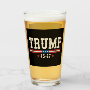Trump 45 47 American USA Flag Retro Vintage Glass