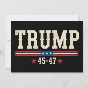 Trump 45 47 American USA Flag Retro Vintage Invitation