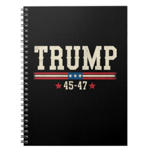 Trump 45 47 American USA Flag Retro Vintage Notebook