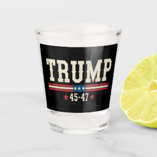 Trump 45 47 American USA Flag Retro Vintage Shot Glass