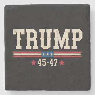 Trump 45 47 American USA Flag Retro Vintage Stone Coaster