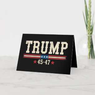 Trump 45 47 American USA Flag Retro Vintage Thank You Card