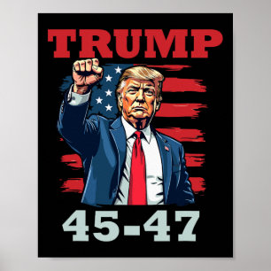 Trump 45-47 Bold Presidential Design For Trump Sup Poster