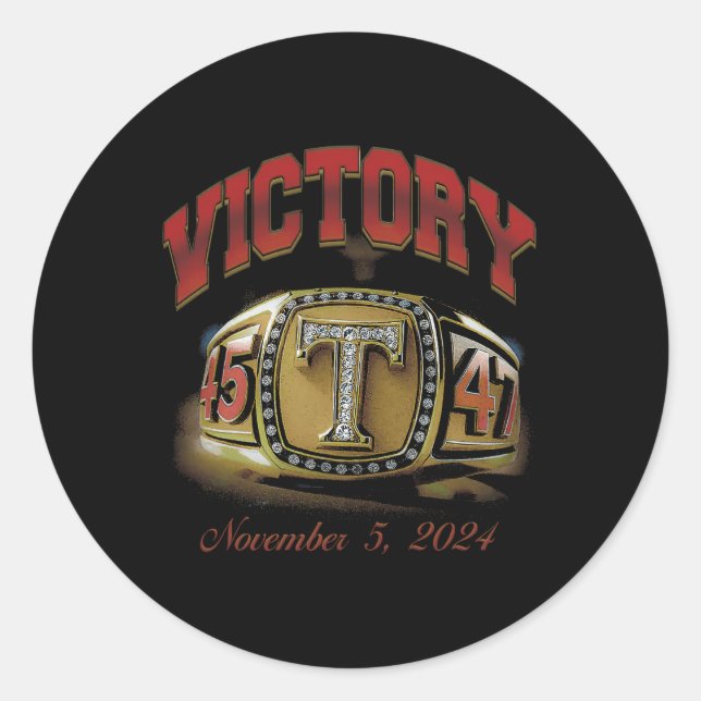 Trump 45 47  classic round sticker (Front)