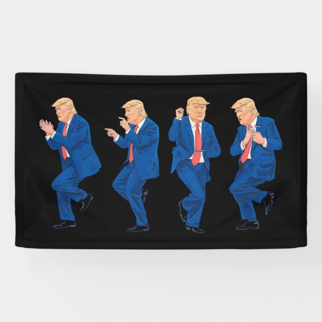 Trump 45 47 Funny Dance Dancing USA President Banner (Horizontal)