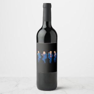 Trump 45 47 Funny Dance Dancing USA President Wine Label