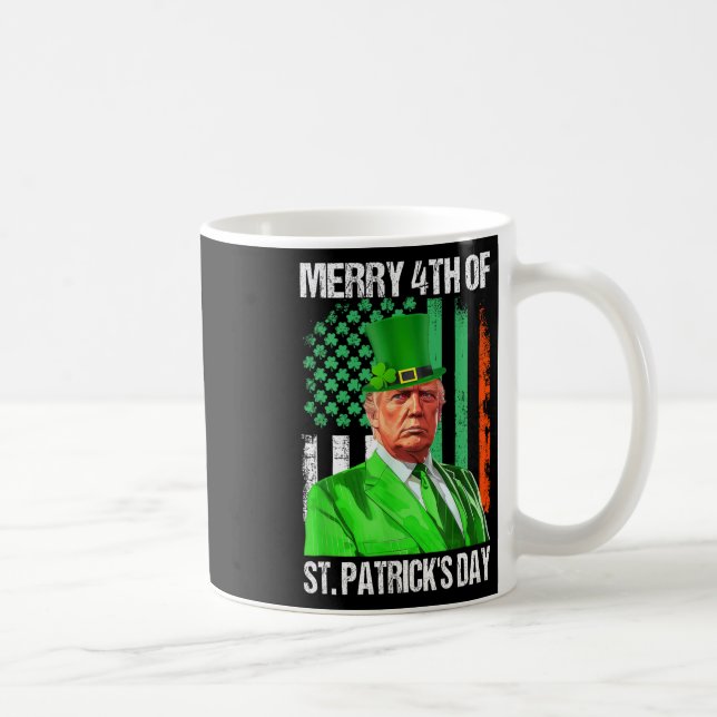 Trump 45 47 Leprechaun Hat Merry 4th Of St Patrick Coffee Mug (Right)
