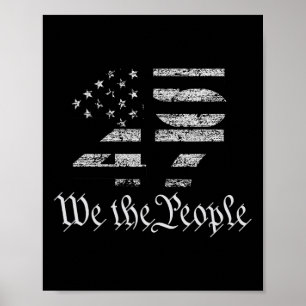 Trump 45-47 Mega Us Flag 2024 Presidential Electio Poster