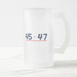 Trump 45 47 Navy Red Frosted Beer Mug