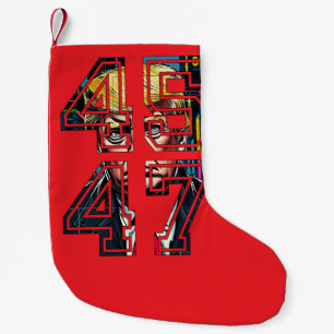 Trump 45 47 Pop Art American President Small Christmas Stocking