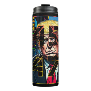 Trump 45 47 Pop Art Portrait Thermal Tumbler