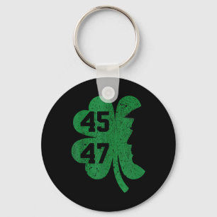 Trump 45 47 President St. Patricks Day Shamrock Lu Key Ring
