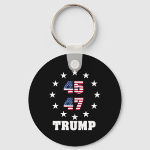 Trump 45 47 President Usa Flag 2024 2025 Winner  Key Ring