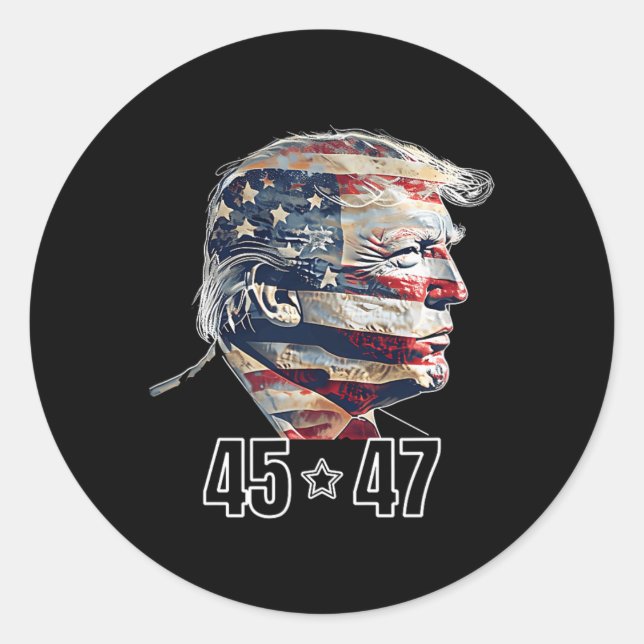 Trump 45 47 Presidential Election Winner Inaugurat Classic Round Sticker (Front)