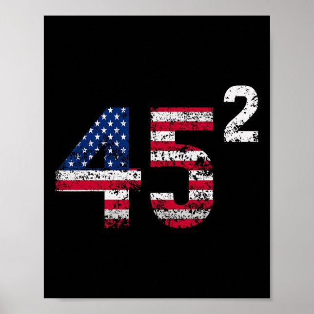 Trump 45 47 Shirt Womens Trump 45 Squared 2025 Usa Poster (Front)