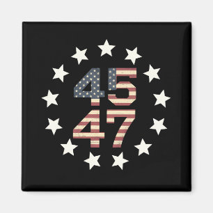 Trump 45 47 Stars Vintage USA American Flag Magnet