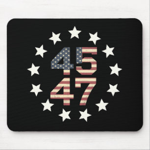Trump 45 47 Stars Vintage USA American Flag Mouse Mat