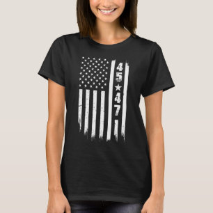 Trump 45 47 Usa Flag T-Shirt