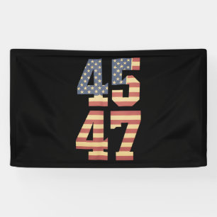 Trump 45 47 Vintage America USA Flag Banner