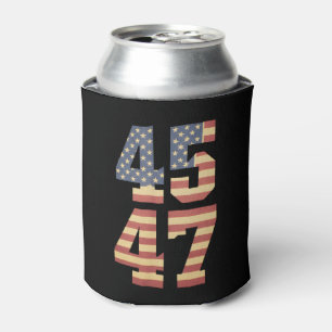 Trump 45 47 Vintage America USA Flag Can Cooler