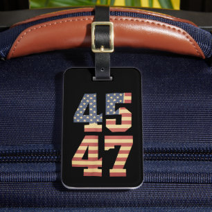 Trump 45 47 Vintage America USA Flag Luggage Tag