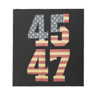 Trump 45 47 Vintage America USA Flag Notepad
