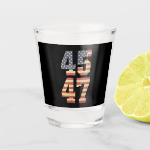 Trump 45 47 Vintage America USA Flag Shot Glass