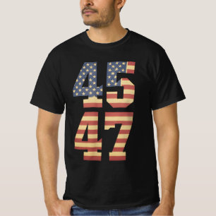 Trump 45 47 Vintage America USA Flag T-Shirt