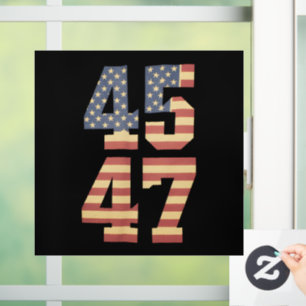 Trump 45 47 Vintage America USA Flag Window Cling