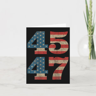 Trump 45 47 Vintage American Flag Retro 4547 Card