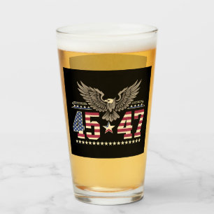 Trump 45 47 Vintage American USA Eagle Flag Glass