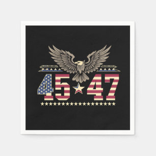 Trump 45 47 Vintage American USA Eagle Flag Napkin