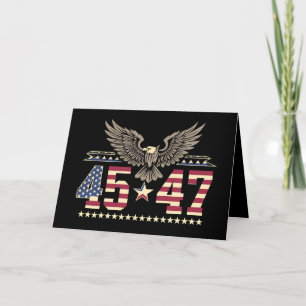 Trump 45 47 Vintage American USA Eagle Flag Thank You Card