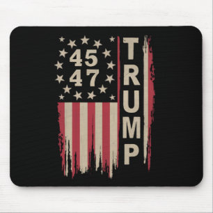 Trump 45 47 Vintage Retro America USA Flag Mouse Mat