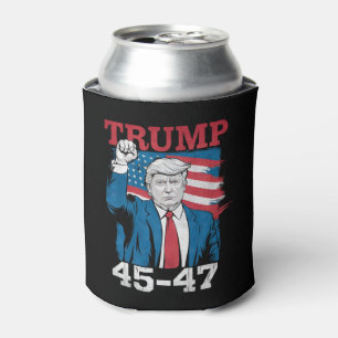 Trump 45 47 Vintage Retro USA American Flag Can Cooler