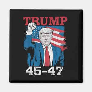 Trump 45 47 Vintage Retro USA American Flag Magnet