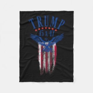 Trump 45 And 47  Fleece Blanket
