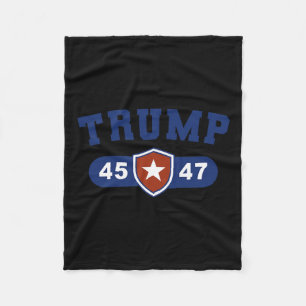 Trump 45 And Trump 47 American Great  Fleece Blanket