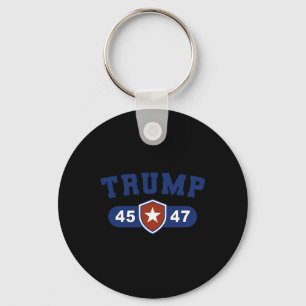 Trump 45 And Trump 47 American Great  Key Ring