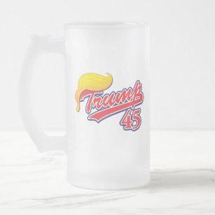 Trump 45 frosted glass beer mug