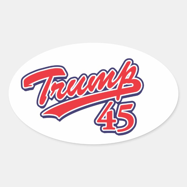 Trump 45! oval sticker (Front)